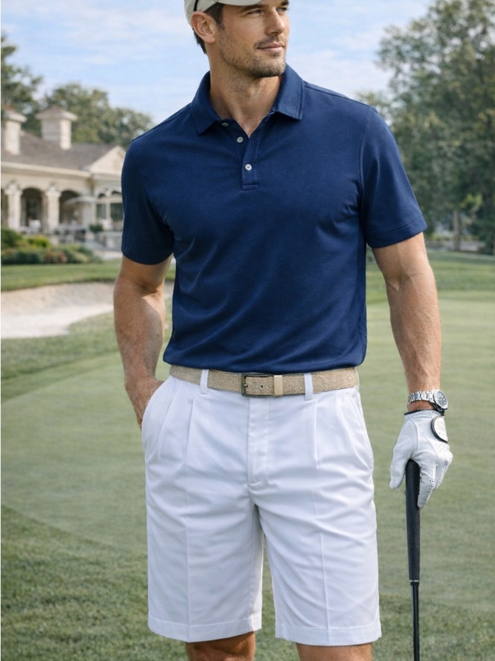⛳️ PGA Tour White Golf Shorts – Size 36 – 9” Inseam – Rubber Grip Waistband